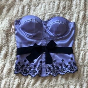 Mandee Purple and Black Lace Blouse